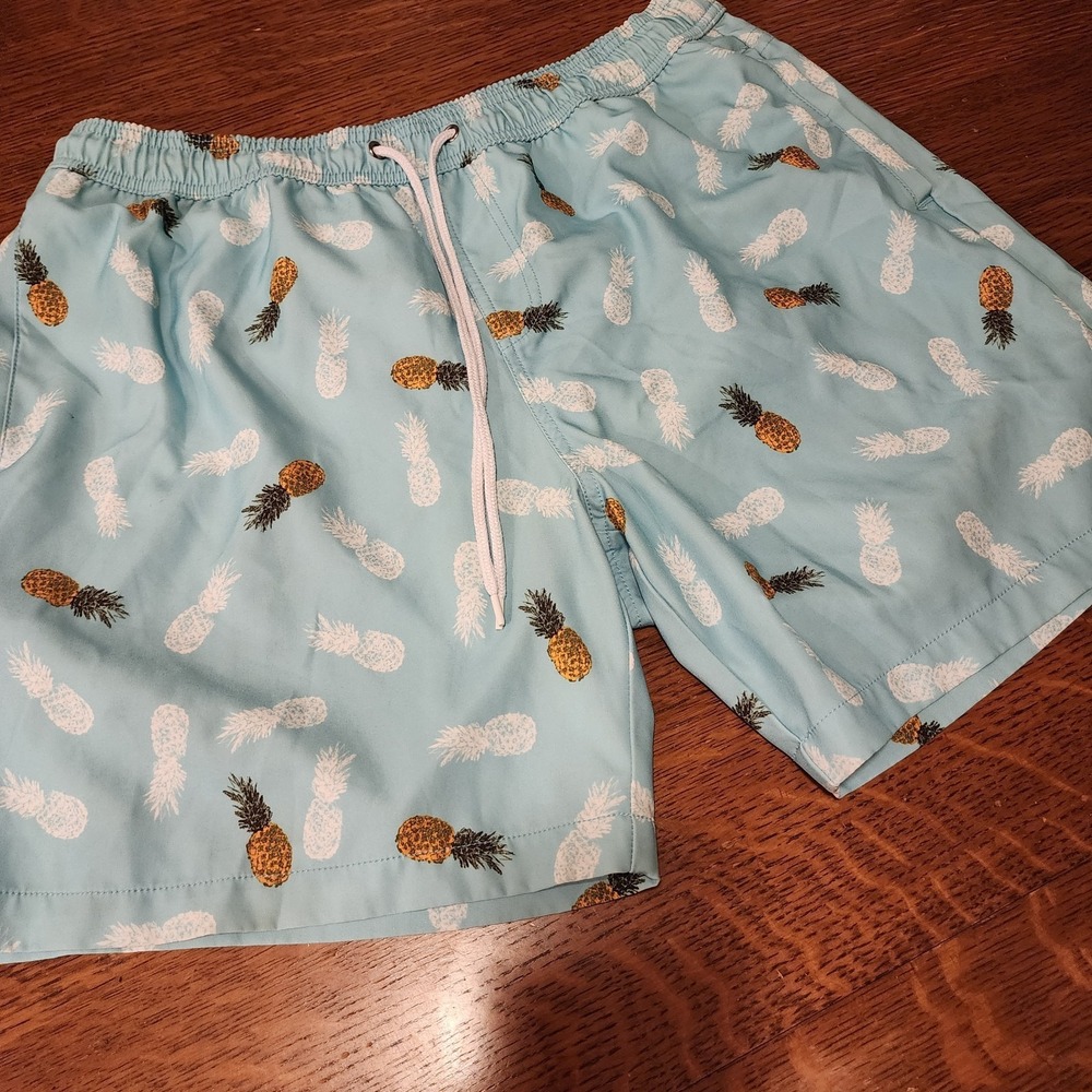 Lucky Brand Mens Swim‎ Trunks Shorts Lined Spicy Pineapple Size XL